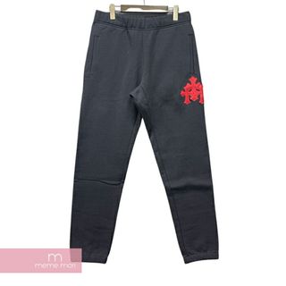 クロムハーツ(Chrome Hearts)の【BIG PRICE OFF】CHROME HEARTS GRP Y NOT Sweat Pants クロムハーツ ワイノットスウェットパンツ レザートリプルクロスパッチ シルバープレート パープルネイビー サイズL【240308】【新古品】【me04】(スラックス/スーツパンツ)