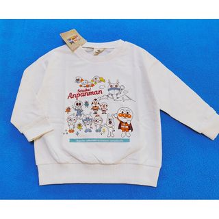 アンパンマン(アンパンマン)の新品　95cm　アンパンマン　2024集合柄長袖トレーナー　アイボリー(Tシャツ/カットソー)