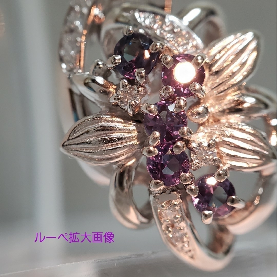 PT天然アレキサンドライト 0.68ct D0.111ct しっかり50cm レディースのアクセサリー(ネックレス)の商品写真