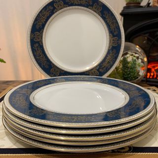 ウェッジウッド(WEDGWOOD)のウェッジウッド  コロンビア　ブルー＆ゴールド　27cmディナープレート 6枚(食器)