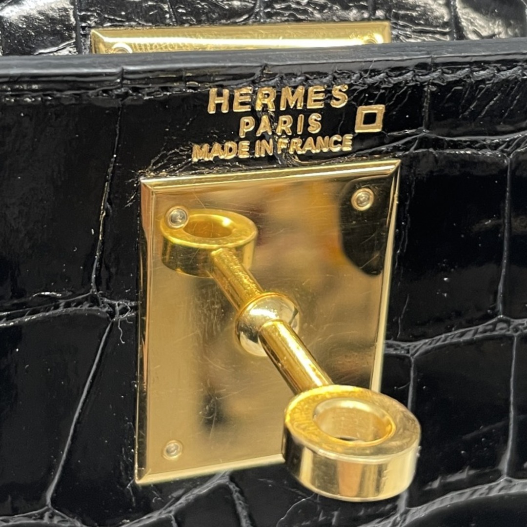 Hermes(エルメス)のエルメス ケリー28 アリゲーター クロコダイル バッグ トートバッグ ショルダーバッグ ノワール ブラック レディースのバッグ(トートバッグ)の商品写真