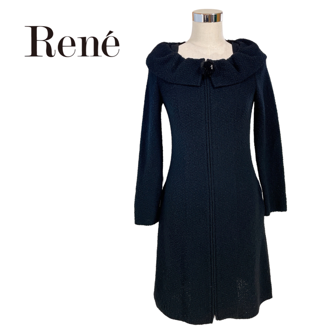 René(ルネ)のRene ルネ 2019年商品 パール ミンク ニット コート ワンピース レディースのジャケット/アウター(その他)の商品写真