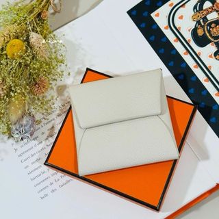 エルメス(Hermes)のHERMES バスティア コインケース ホワイト系カラー(財布)