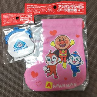 ミニがまぐちポーチ　ブーツ型巾着　アンパンマン　コキンちゃん(キャラクターグッズ)