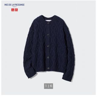 ユニクロ(UNIQLO)の新品　ユニクロ　イネス　ポインテールクルーネックカーディガン(カーディガン)