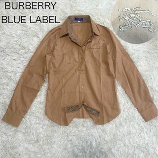 バーバリーブルーレーベル(BURBERRY BLUE LABEL)の【バーバリーブルーレーベル】長袖シャツ ノバチェック ホースロゴ 40 ベージュ(シャツ/ブラウス(長袖/七分))