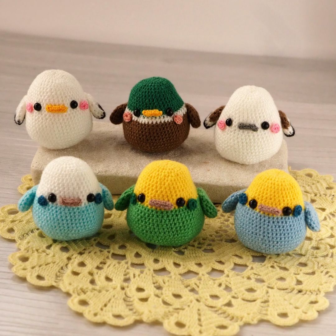 受注生産】ずんぐりむっくりな鳥さん② あみぐるみ ストラップの 受注生産】ずんぐりむっくりな鳥さん② あみぐるみ ストラップの