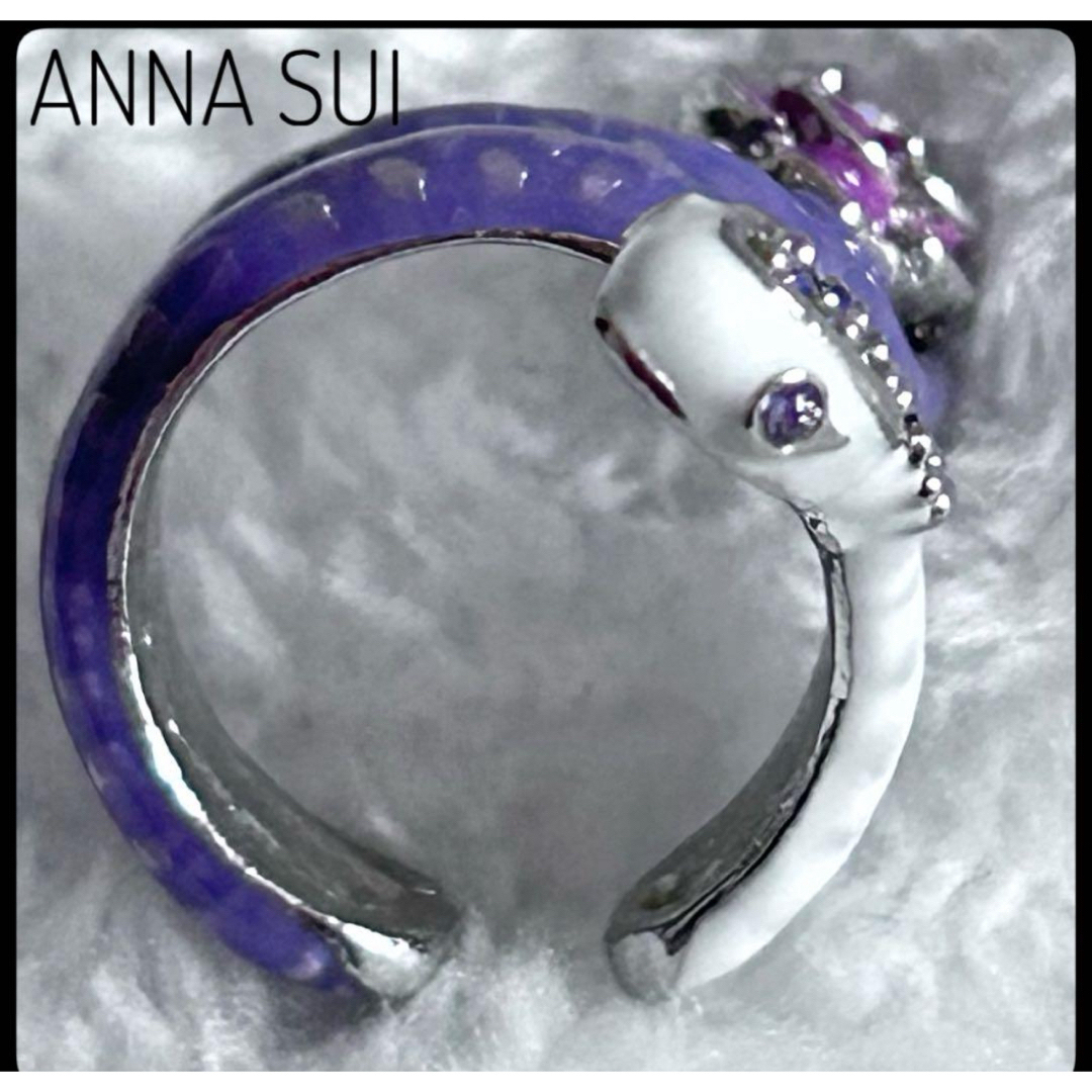 ANNA SUI(アナスイ)のおもちちゃん様専用　レア✨完売品　アナスイ　指輪　蛇　薔薇　イヤーカフ　紫　白 レディースのアクセサリー(イヤーカフ)の商品写真