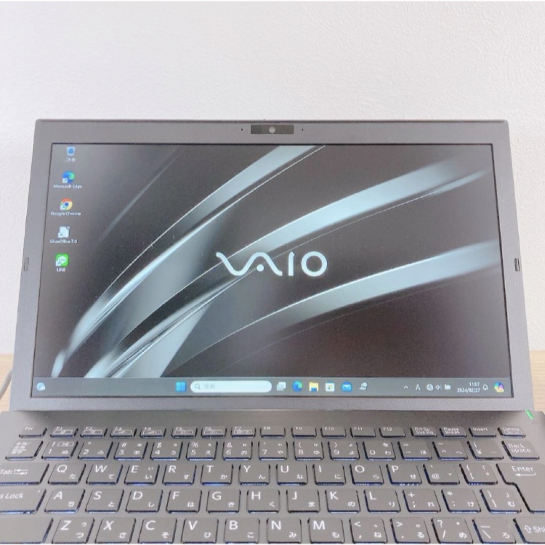 VAIO(バイオ)の【軽量】VAIO/オフィス付き/Windows11/SSD/ノートパソコン/黒 スマホ/家電/カメラのPC/タブレット(ノートPC)の商品写真