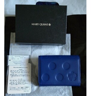 マリークワント(MARY QUANT)のMARY QUANT ドットエンボスカードケースブルー 新品(財布)