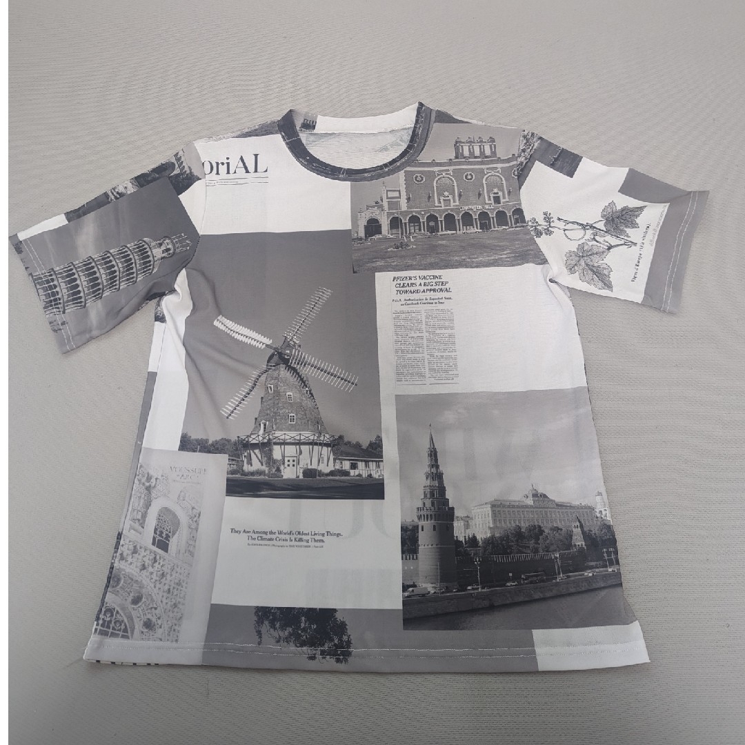 YECCA VECCA(イェッカヴェッカ)の美品✨TEVALT/テバルト  シアー風景プリントTシャツ メンズのトップス(Tシャツ/カットソー(半袖/袖なし))の商品写真