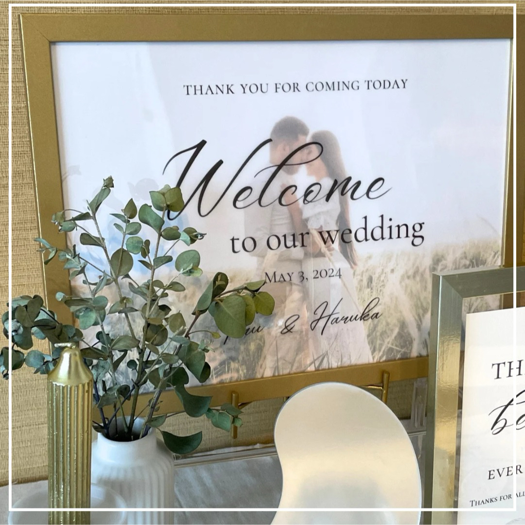 ウェルカムボード】(ゴールド)結婚式 ウェルカムスペース 受付 ウェルカムボード】(ゴールド)結婚式 ウェルカムスペース 受付