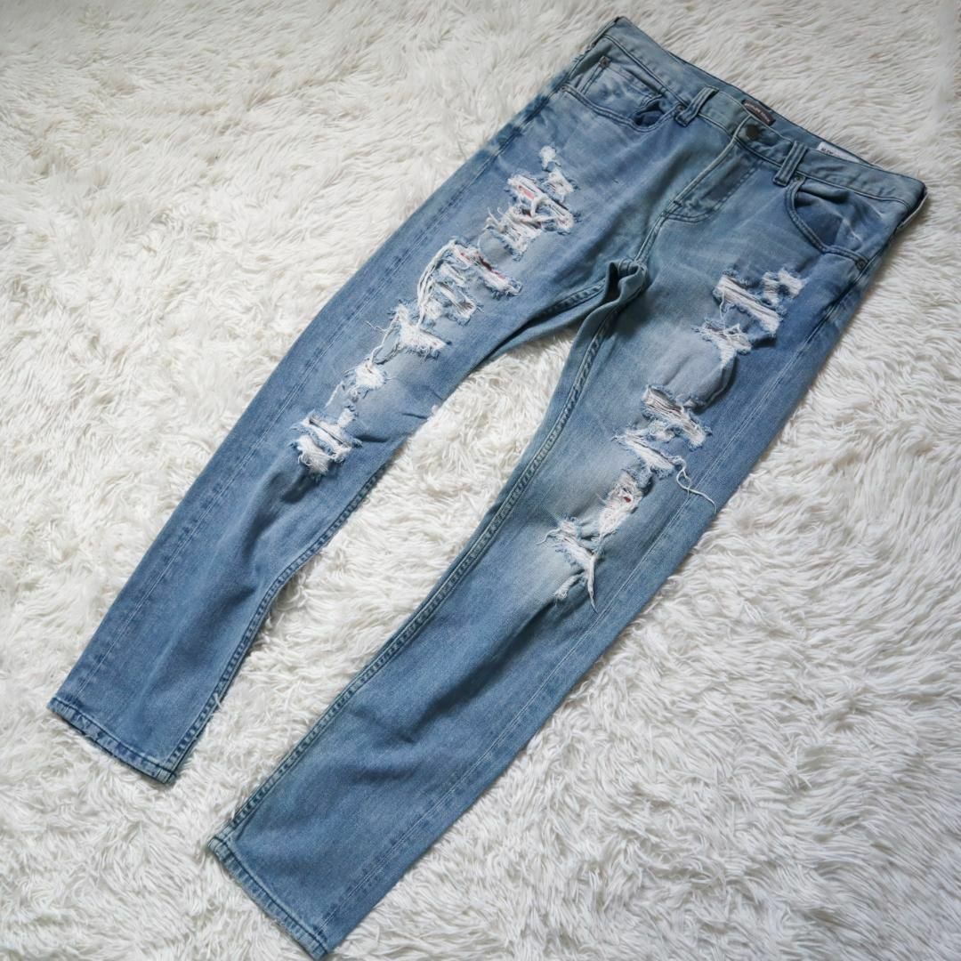 BAYFLOW(ベイフロー)のBAYFLOW DENIM クラッシュ加工デニムパンツ SLIM SKINNY メンズのパンツ(デニム/ジーンズ)の商品写真