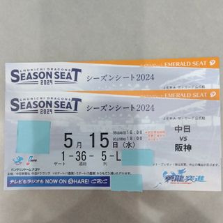 中日ドラゴンズ - 中日ドラゴンズ　５月１５日　阪神戦　エメラルド５列目