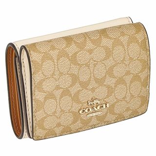 コーチ(COACH)の未使用 正規品 コーチ 三つ折り財布 レディース ベージュ PVCレザー(キーケース)