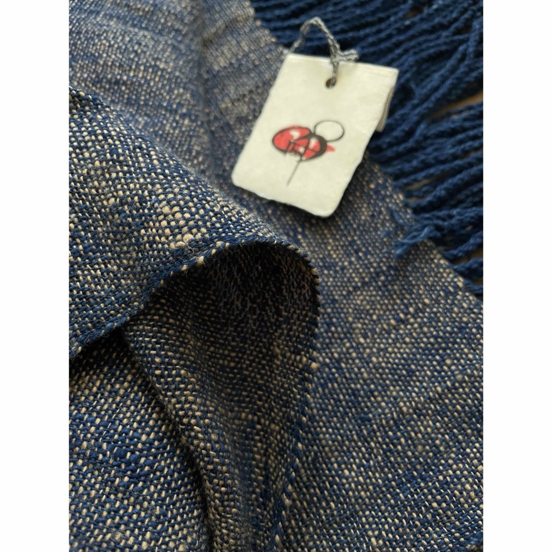 うさと 藍染め ストール 手織り 手染め  草木染め コットン100 綿100 レディースのファッション小物(マフラー/ショール)の商品写真