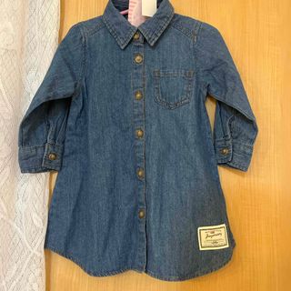 新品タグ付き☆デニムシャツワンピース　95(ワンピース)