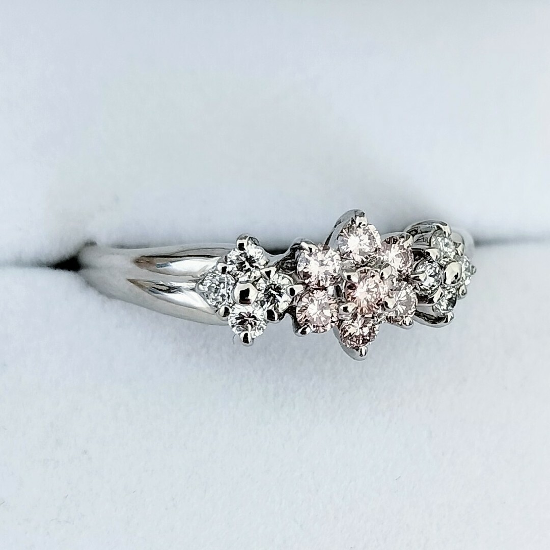 ダイヤモンド×ピンクダイヤモンド リング Pt900 0.26ct 0.21ct レディースのアクセサリー(リング(指輪))の商品写真