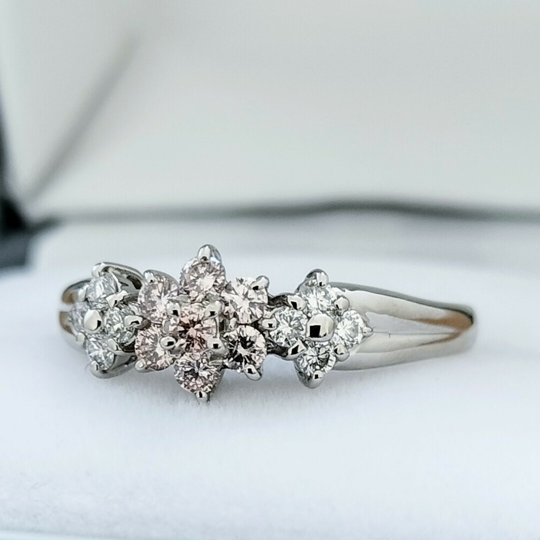 ダイヤモンド×ピンクダイヤモンド リング Pt900 0.26ct 0.21ct レディースのアクセサリー(リング(指輪))の商品写真