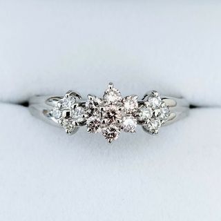 ダイヤモンド×ピンクダイヤモンド リング Pt900 0.26ct 0.21ct(リング(指輪))