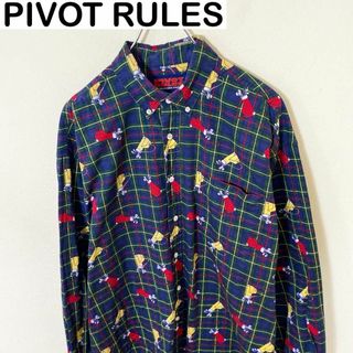 ヴィンテージ(VINTAGE)のPIVOT RULES 長袖　総柄　シャツ　ゴルフ　古着　アメカジ　ヴィンテージ(Tシャツ/カットソー(七分/長袖))