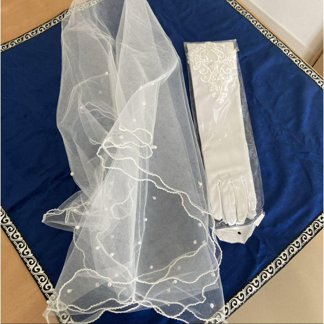 ベール、グローブセット　結婚式　花嫁　前撮り　プレ花嫁 レディースのフォーマル/ドレス(その他)の商品写真