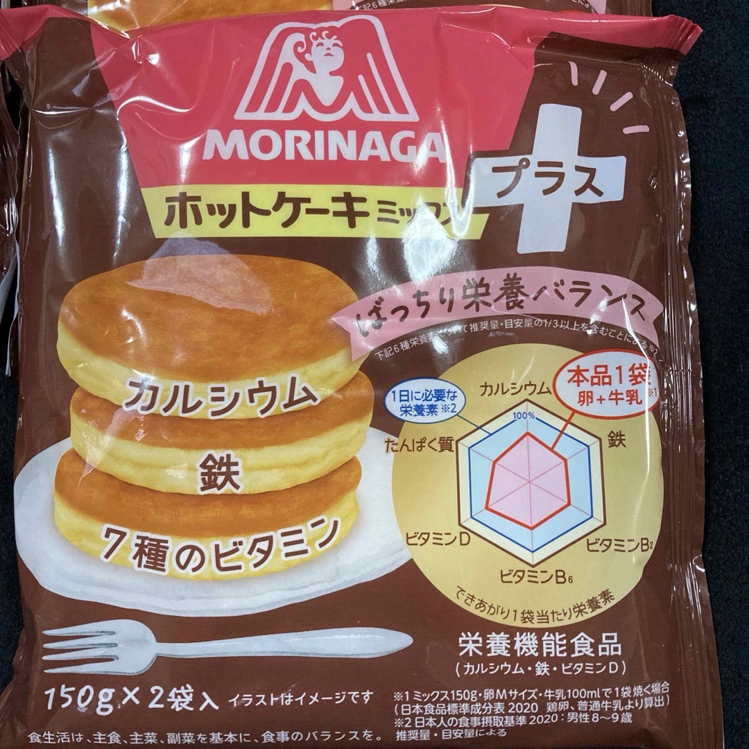 森永製菓(モリナガセイカ)の栄養機能食品 森永製菓 ホットケーキミックスプラス1袋（150g×2袋入）×4袋 食品/飲料/酒の食品(菓子/デザート)の商品写真