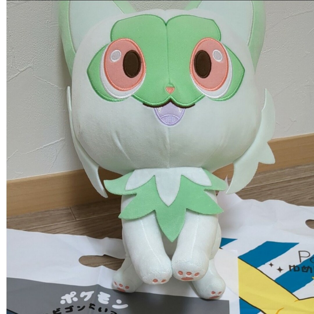 ポケモン　ニャオハ　めちゃもふぐっとぬいぐるみ 　ポケットモンスター　ナムコ限定 エンタメ/ホビーのおもちゃ/ぬいぐるみ(ぬいぐるみ)の商品写真