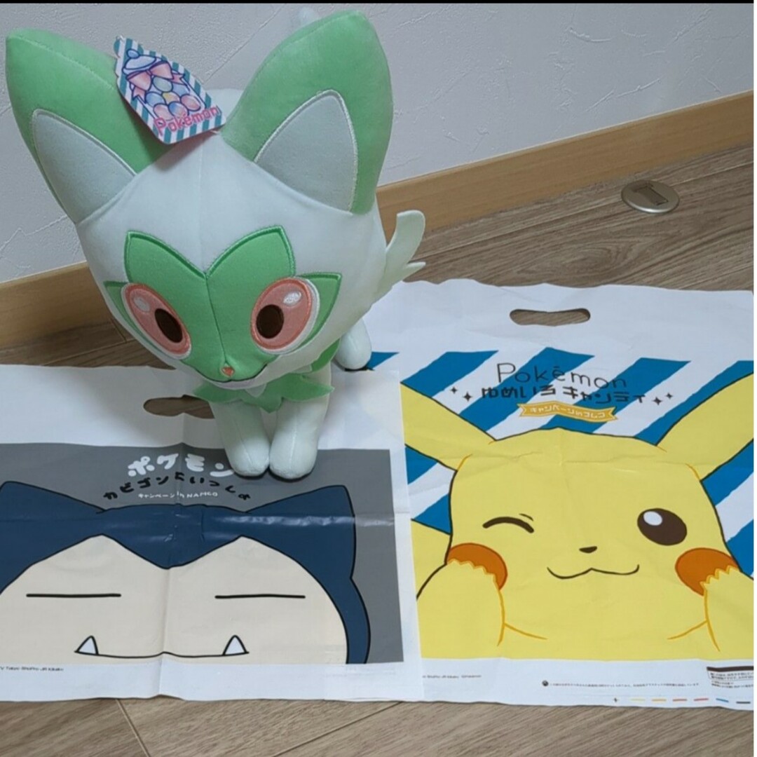 ポケモン　ニャオハ　めちゃもふぐっとぬいぐるみ 　ポケットモンスター　ナムコ限定 エンタメ/ホビーのおもちゃ/ぬいぐるみ(ぬいぐるみ)の商品写真