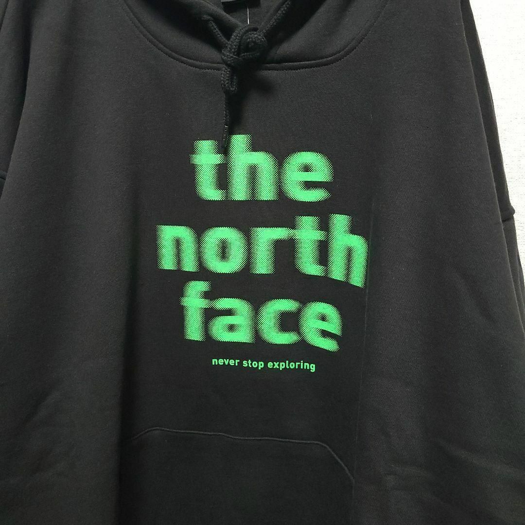 THE NORTH FACE(ザノースフェイス)の2XL ノースフェイス パーカー ネオン グリーン スウェット ロゴ 黒 緑 メンズのトップス(スウェット)の商品写真