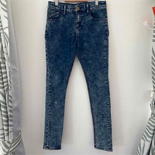 JEANASiSジーナシス　ストレッチスキニーデニムケミカルウォッシュ加工M