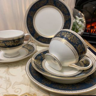 ウェッジウッド(WEDGWOOD)のウェッジウッド  コロンビア　ブルー＆ゴールド　リー　カップ＆ソーサー　プレート(食器)