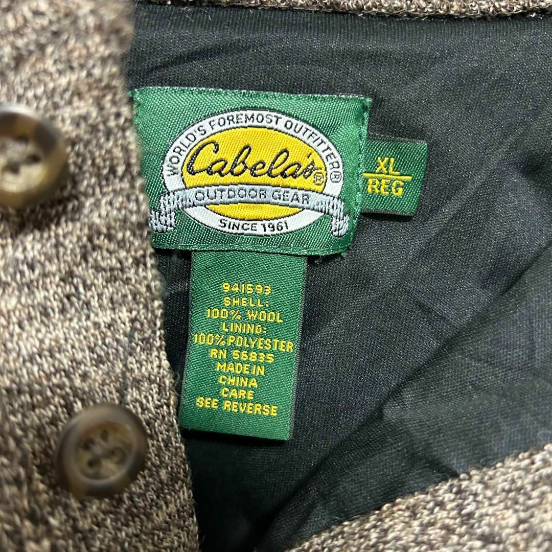 Cabela’s カベラス　ヘンリーネックニット　ブラウン　XL パッチ メンズのトップス(ニット/セーター)の商品写真