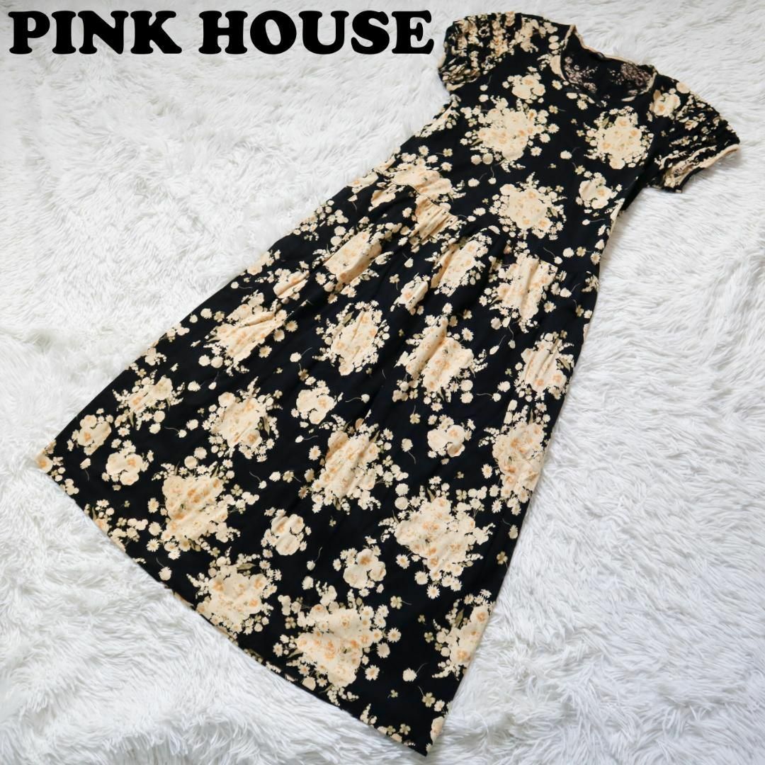 ピンクハウス/PINK HOUSE ロングワンピース 総柄 花柄 リボン