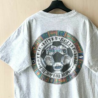 マイター(mitre)の90s USA製古着　ヴィンテージ　mitre Tシャツ　バックプリント　霜降り(Tシャツ/カットソー(半袖/袖なし))