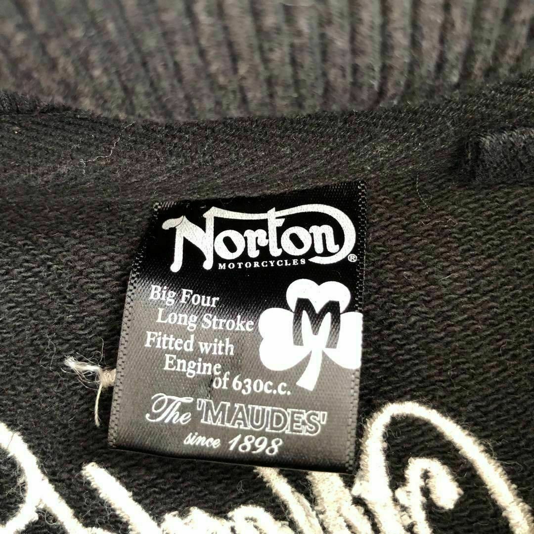 Norton(ノートン)のNORTONノートン　ジップアップスウェットパーカー黒刺繍スエット メンズのトップス(パーカー)の商品写真