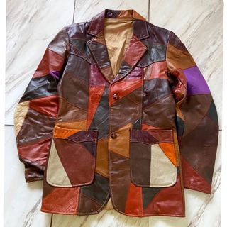 ヨウジヤマモト(Yohji Yamamoto)のvintage ハンドメイド パッチワークレザージャケット テーラードジャケット(レザージャケット)