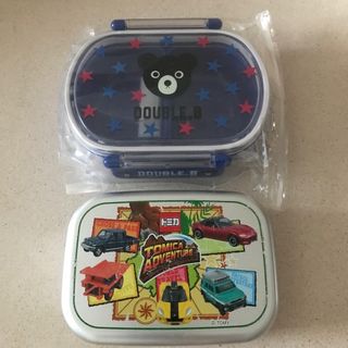 タカラトミー(Takara Tomy)の【おまけワッペン付】お弁当箱2個セット　新品ミキハウス  中古アルミ　トミカ(その他)