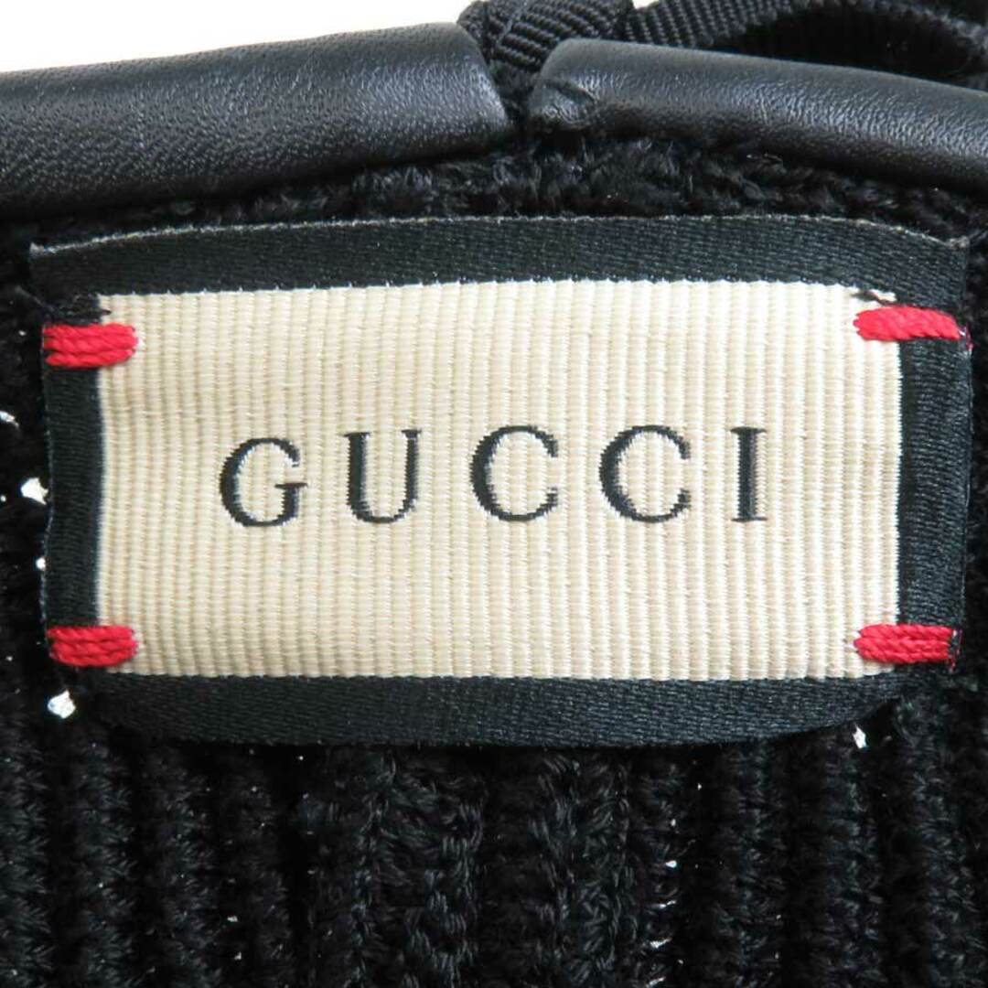 Gucci(グッチ)のグッチ GUCCI ベレー帽 帽子 GG コットン/レザー ブラック ゴールド レディース 送料無料【中古】 e58282f レディースの帽子(ハンチング/ベレー帽)の商品写真