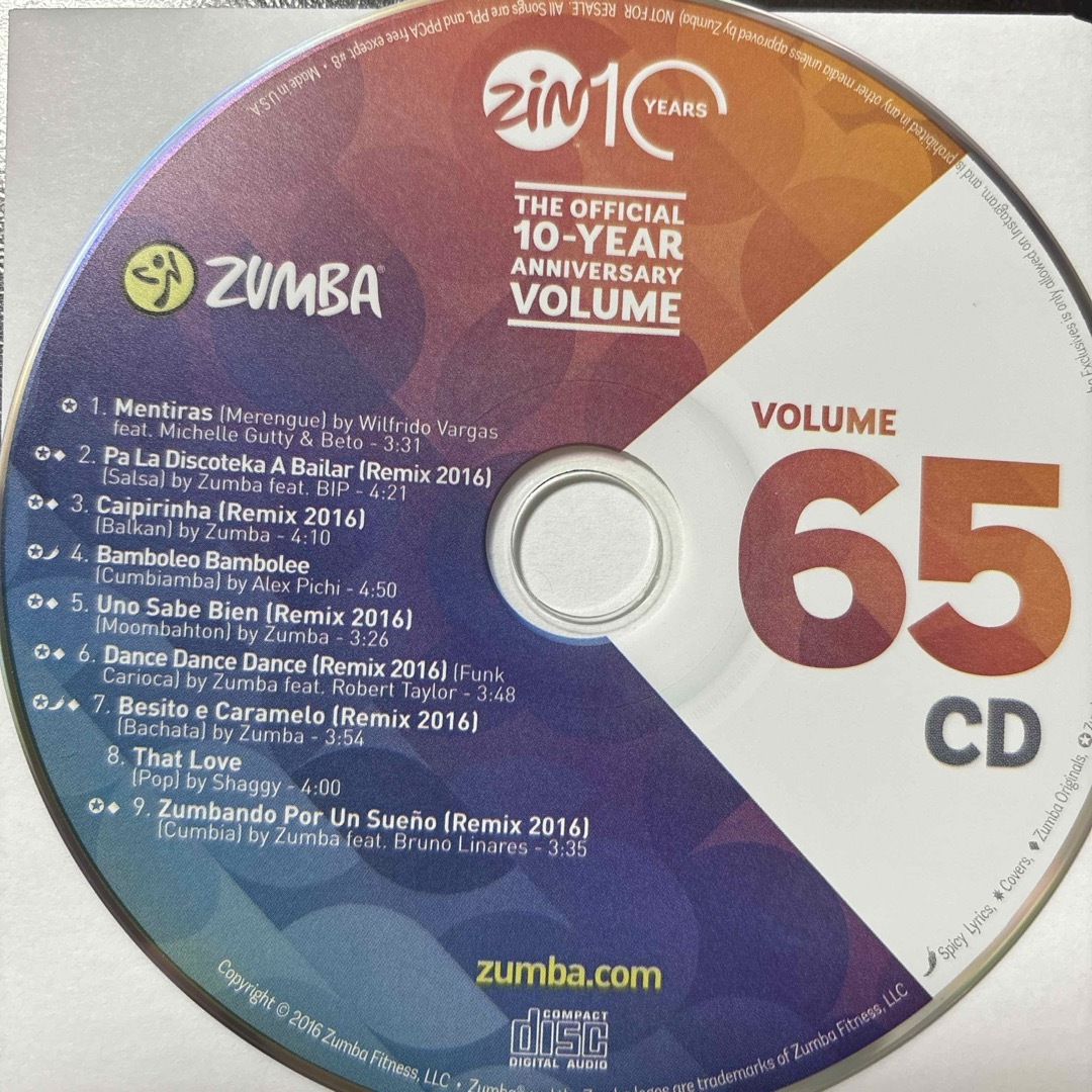 Zumba(ズンバ)のズンバ　ZIN65  CD エンタメ/ホビーのCD(クラブ/ダンス)の商品写真