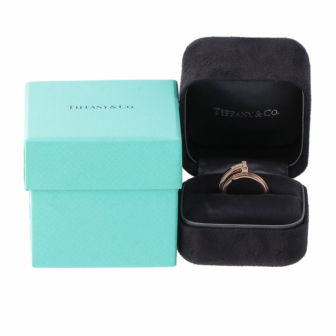 Tiffany & Co.(ティファニー)のティファニー ダイヤ リング Tスクエア ラップ 15号弱 AU750PG 箱 新品仕上げ済 TIFFANY【16023】 レディースのアクセサリー(リング(指輪))の商品写真