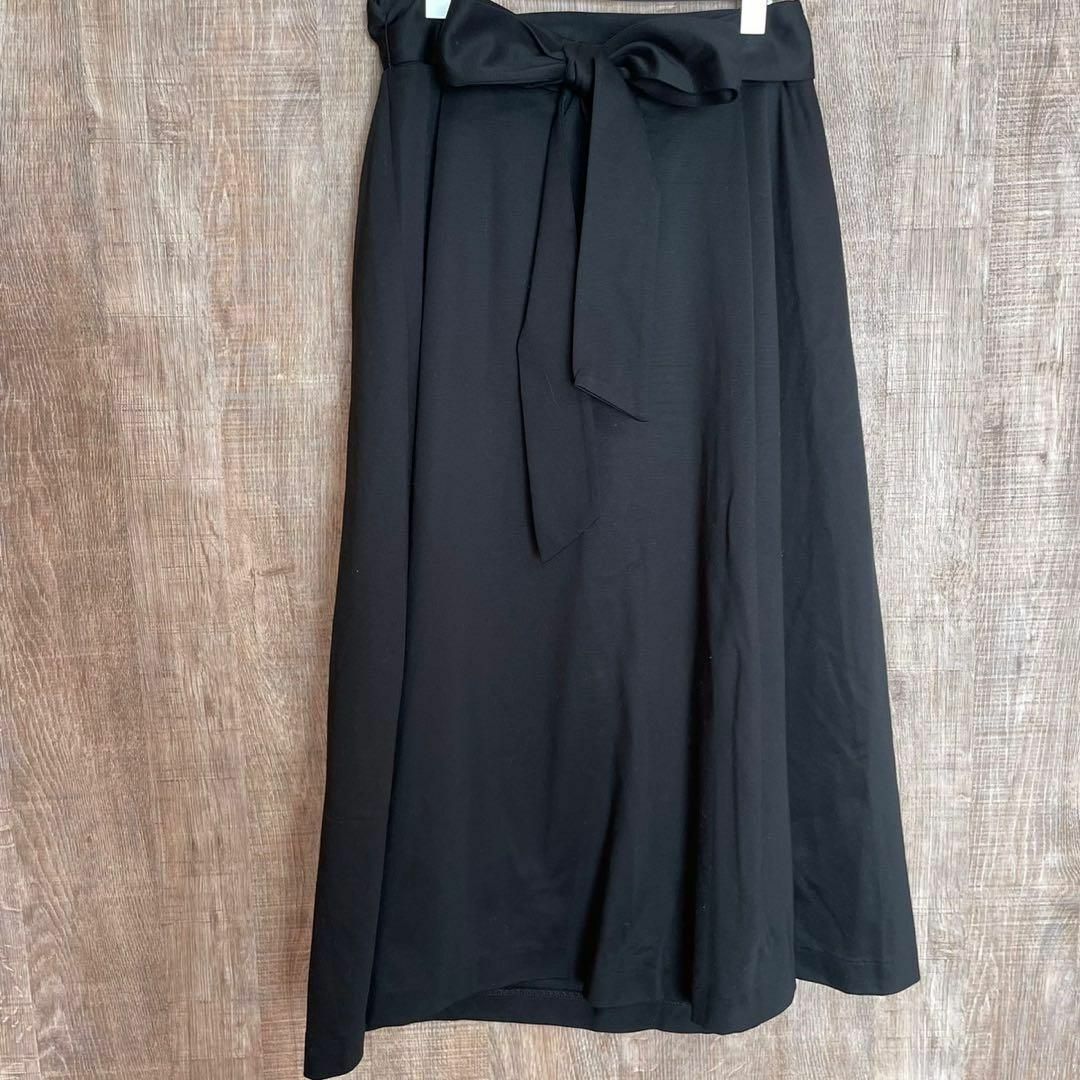 J.PRESS(ジェイプレス)のJ.PRESS ジェイプレス　スカート　ブラック　サイズ7 腰紐付き レディースのスカート(ひざ丈スカート)の商品写真