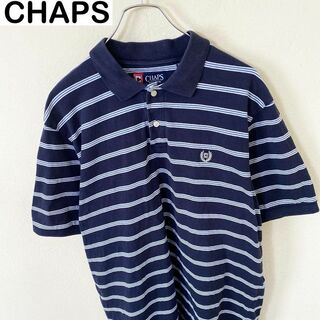 CHAPS - CHAPS チャップス　半袖　刺繍ロゴ　ボーダー　ポロシャツ　古着　アメカジ