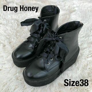 Drug Honeyドラッグハニー　厚底ブーツ　ブラック黒　38(ブーツ)