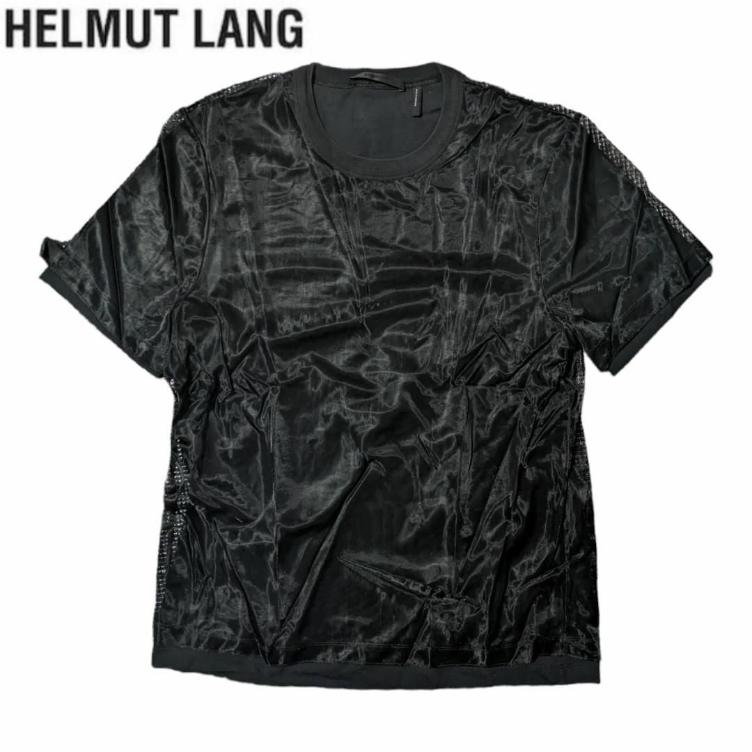 HELMUT LANG(ヘルムートラング)のHELMUT LANG ブラック レイヤード シースルー 半袖 Tシャツ メンズのトップス(Tシャツ/カットソー(半袖/袖なし))の商品写真