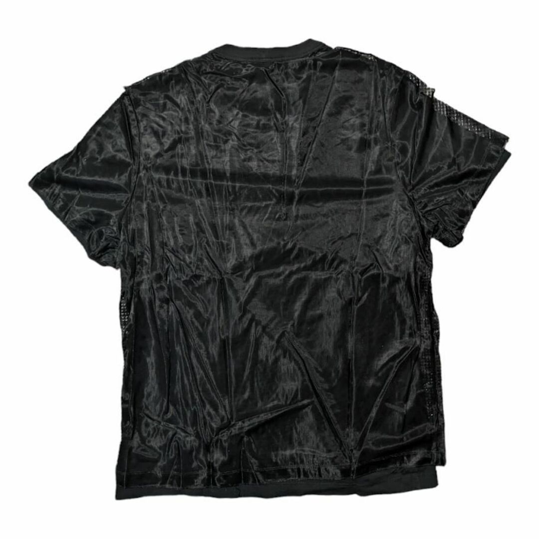 HELMUT LANG(ヘルムートラング)のHELMUT LANG ブラック レイヤード シースルー 半袖 Tシャツ メンズのトップス(Tシャツ/カットソー(半袖/袖なし))の商品写真