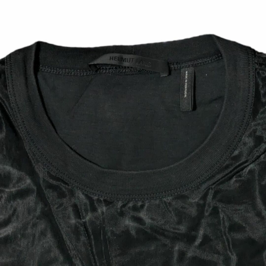 HELMUT LANG(ヘルムートラング)のHELMUT LANG ブラック レイヤード シースルー 半袖 Tシャツ メンズのトップス(Tシャツ/カットソー(半袖/袖なし))の商品写真