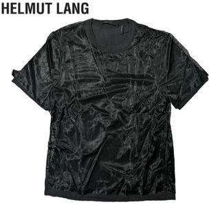 ヘルムートラング(HELMUT LANG)のHELMUT LANG ブラック レイヤード シースルー 半袖 Tシャツ(Tシャツ/カットソー(半袖/袖なし))