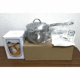 ヨシカワ/ミルクパン12cmフタ付 ＆ KINTOダブルウォールグラス350ml(鍋/フライパン)