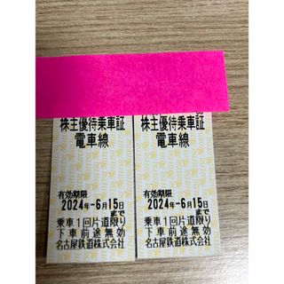 名古屋鉄道　株主優待乗車証　２枚　名鉄(鉄道乗車券)